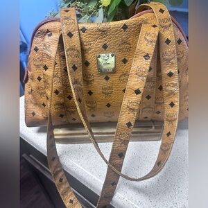 MCM Cognac Visetos Shoulder Bag